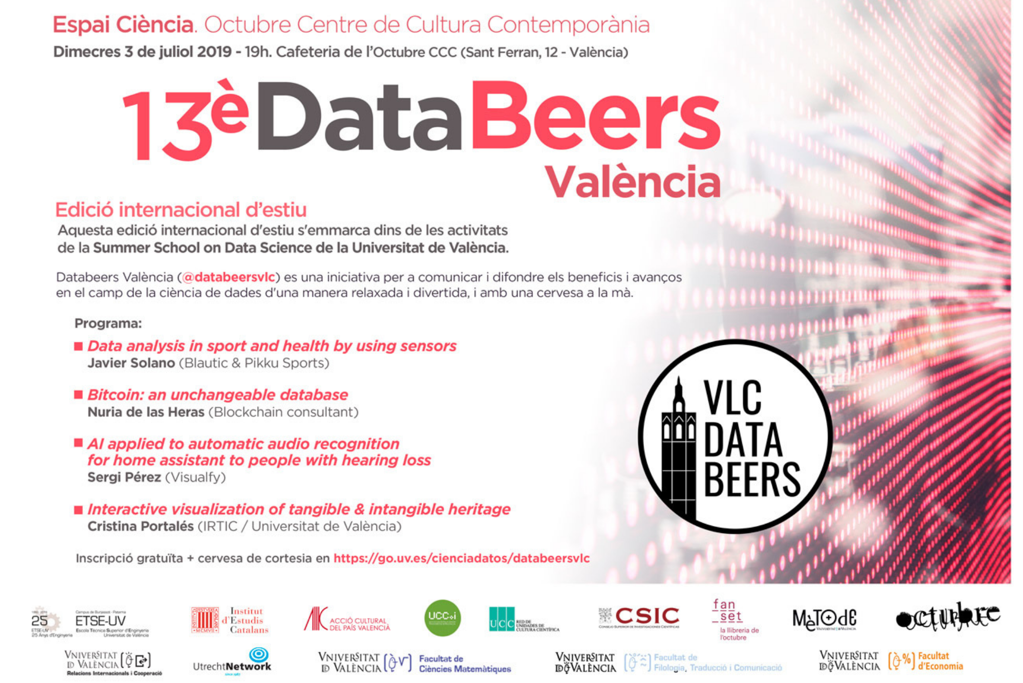 Data Beers València organises its 13th edition in the II Summer School on Data Science of the UV